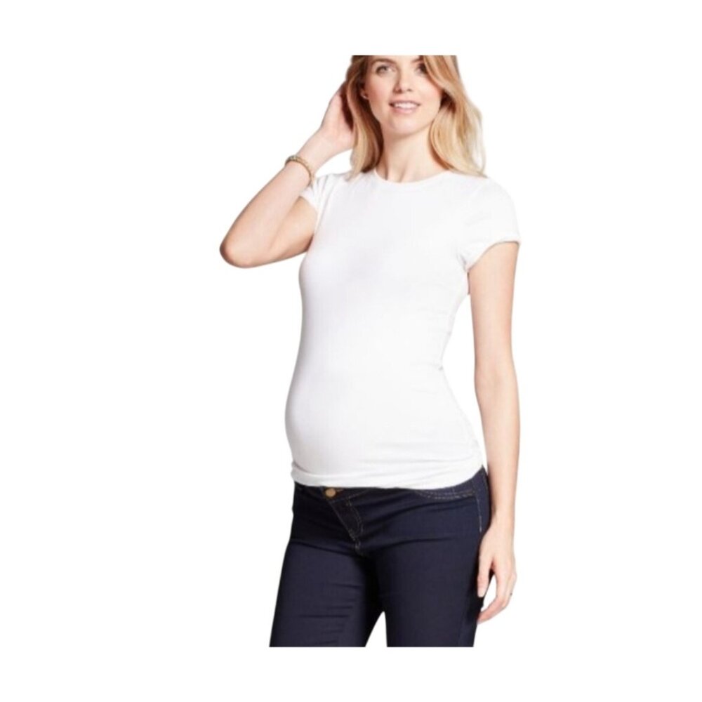 Isabel Maternity‎ By Ingrid & Isabel XXL White T-Shirt Stretch Fit